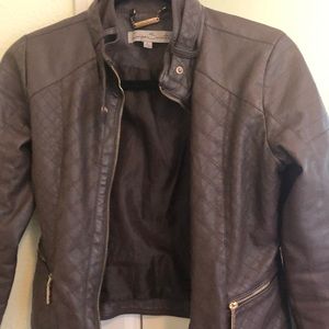 Indigo Saints Brown Quilted Leather Jacket